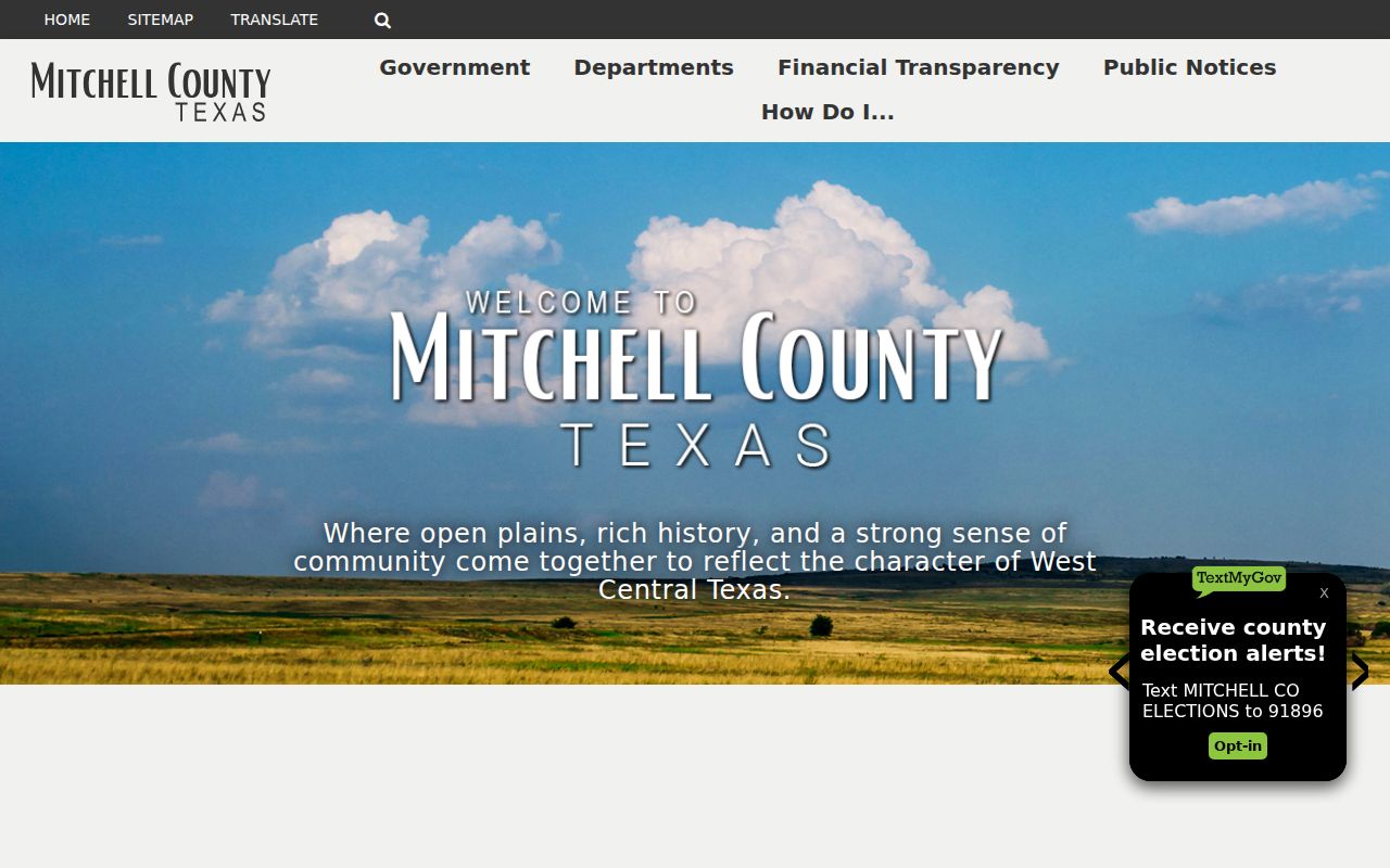 Mitchell County warrant records research, official county homepage